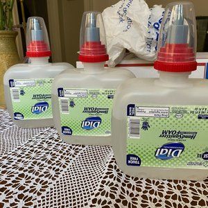 Industrial size dial hand sanitizers (3).